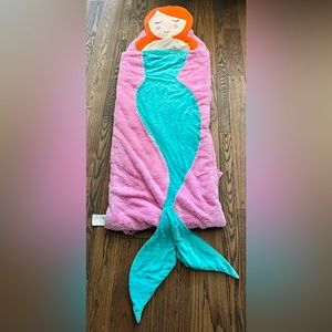 Little girls mermaid sleeping bag with built in pillow. Over 5ft long